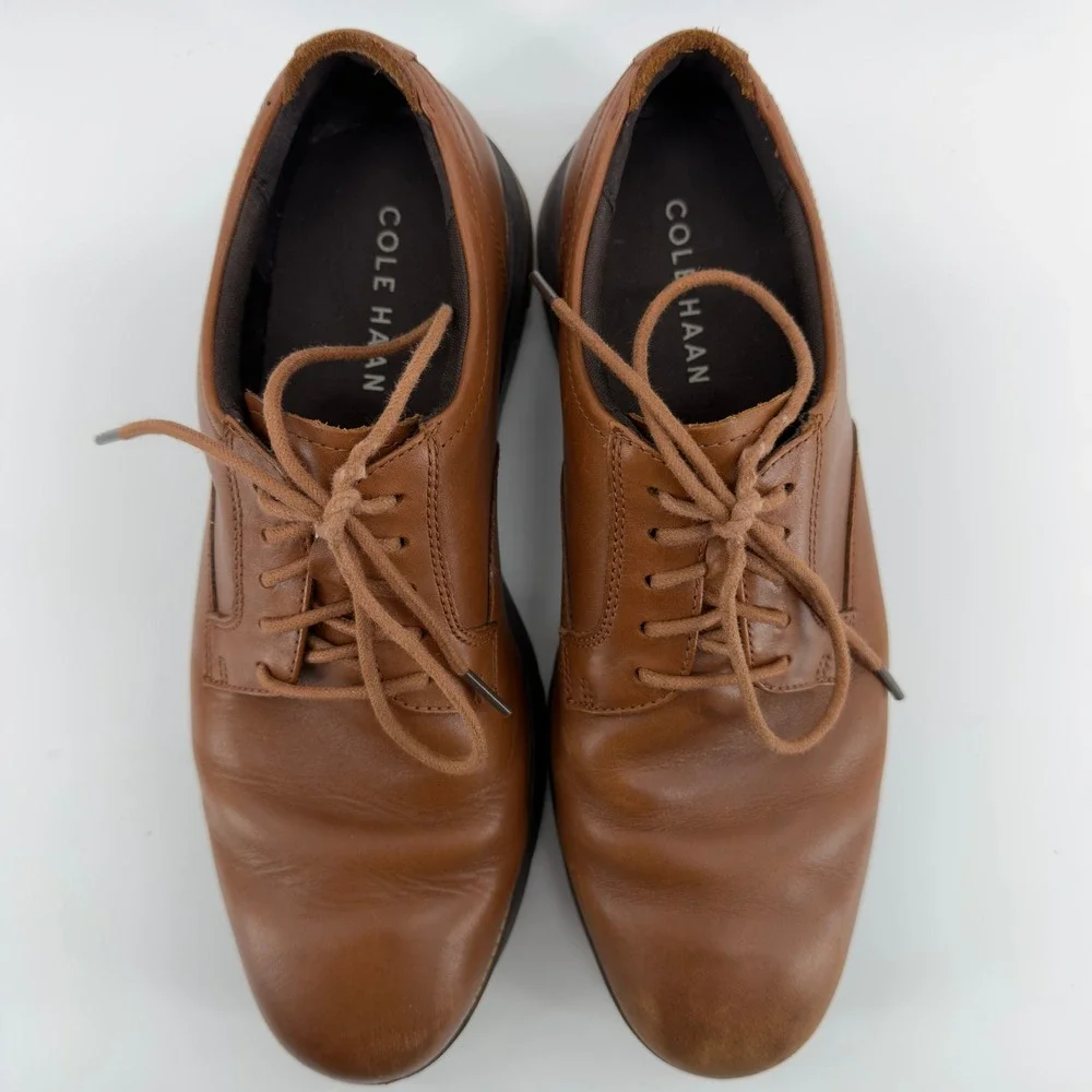 Cole Haan Grand 360 Mens British Tan Leather Plain Toe Oxford Shoes 10.5‎ M